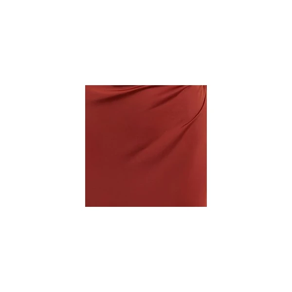 Essentiel Antwerp Orange fitted sleeveless dress with ruched cut-out detail, view 2