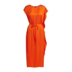 Essentiel Antwerp Orange midi dress with ruffle details