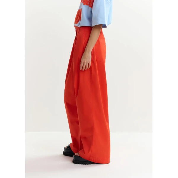Essentiel Antwerp Orange pleated wide-leg pants, view 5