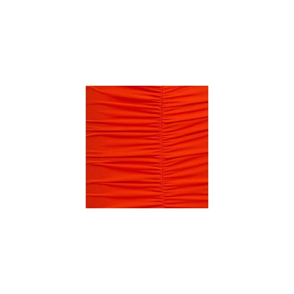 Essentiel Antwerp Orange strapless maxi dress with sculpted ruching and a subtle cut-out detail, view 2