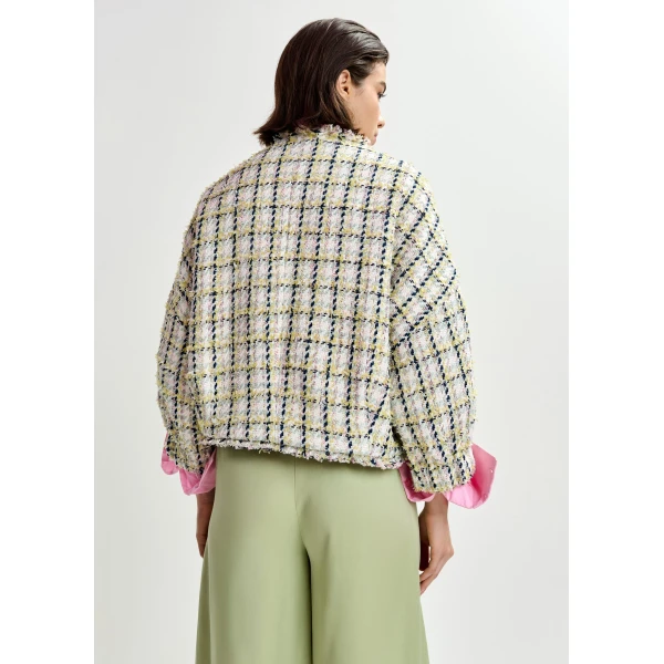 Essentiel Antwerp Oversized bouclé jacket with trim detailing, view 5
