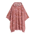 Essentiel Antwerp Pink and brown floral jacquard cotton-blend midi dress with hood
