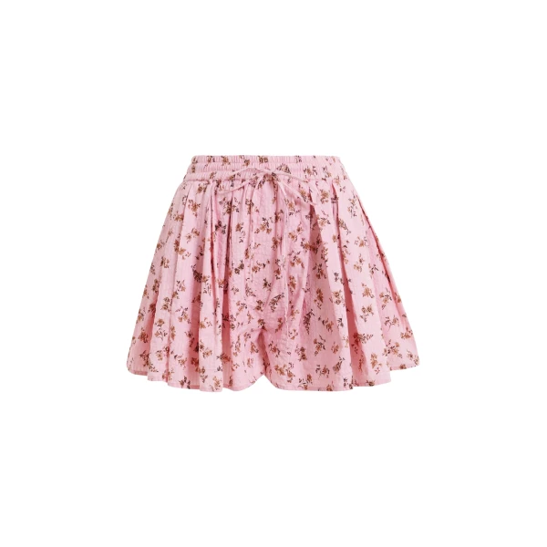 Essentiel Antwerp Pink and brown floral print cotton shorts