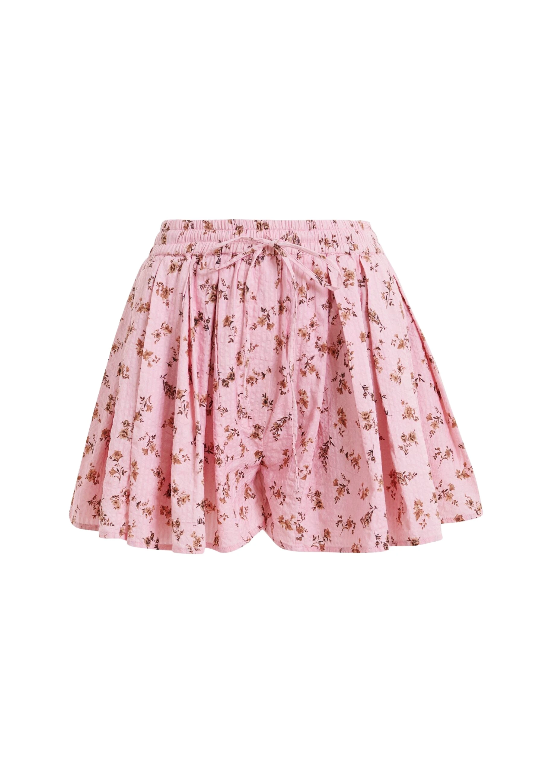 Essentiel Antwerp Pink and brown floral print cotton shorts