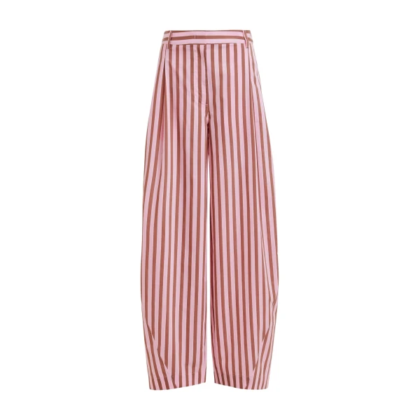 Essentiel Antwerp Pink and brown striped tapered-leg pants