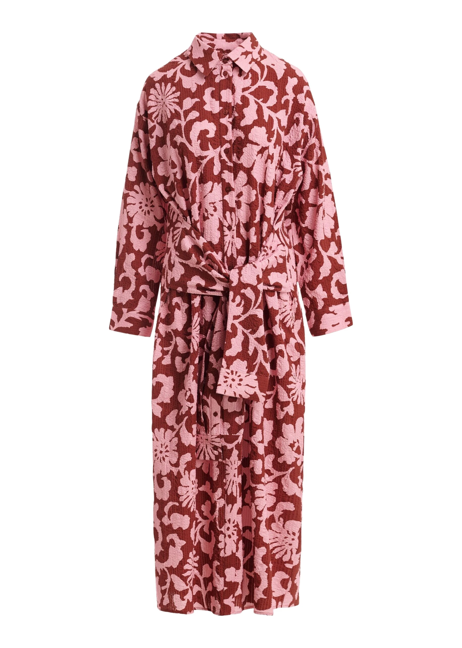Essentiel-Antwerp-Pink-and-dark-red-cotton-shirt-dress-with-faux-sleeve-detailing-scaled79893_nobg Essentiel Antwerp Pink and dark red cotton shirt dress with faux-sleeve detailing