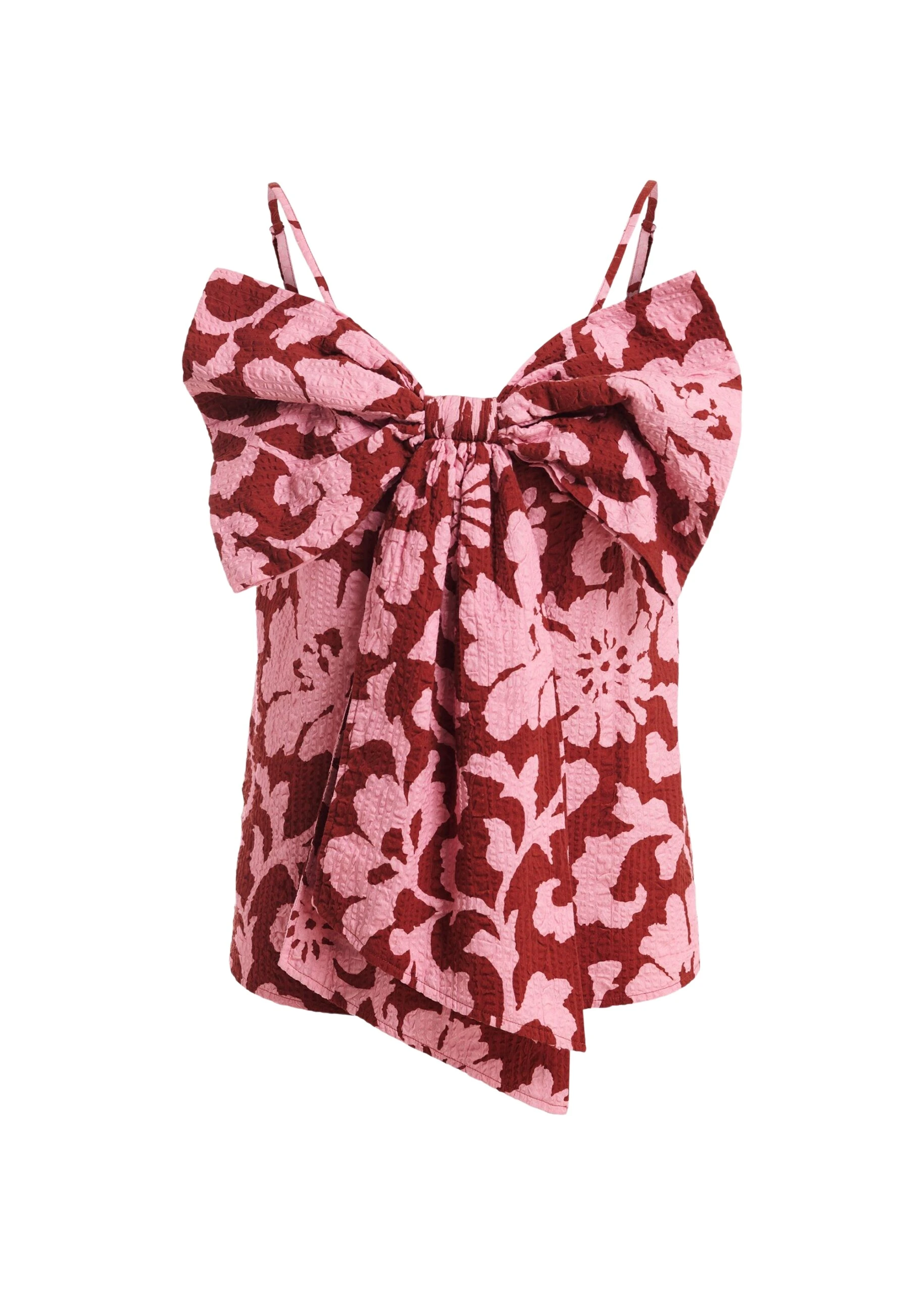 Essentiel-Antwerp-Pink-and-dark-red-floral-print-cotton-top-with-bow-detail-scaled67976_nobg Essentiel Antwerp Pink and dark red floral print cotton top with bow detail