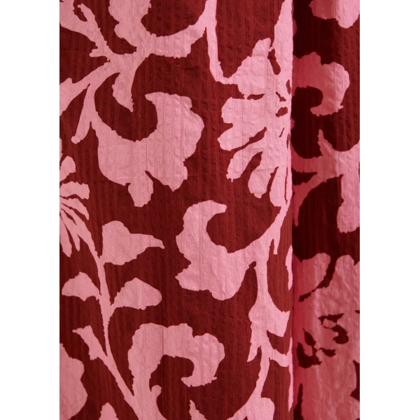 Essentiel Antwerp Pink and dark red wide-leg pants with contrast stitching, view 6