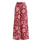 Essentiel Antwerp Pink and dark red wide-leg pants with contrast stitching