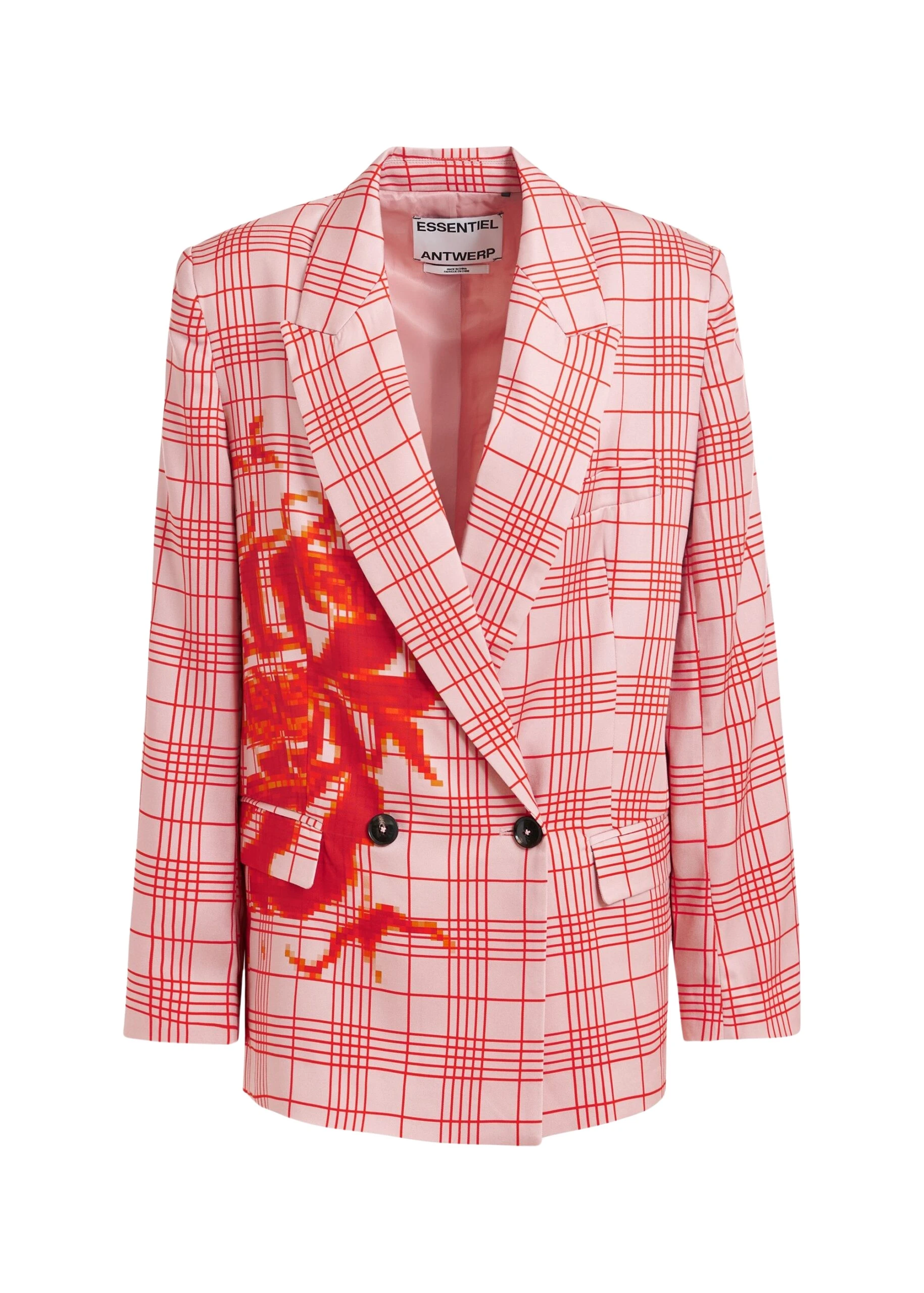 Essentiel-Antwerp-Pink-and-red-double-breasted-blazer-with-placed-pixel-print-scaled28722_nobg Essentiel Antwerp Pink and red double-breasted blazer with placed pixel print