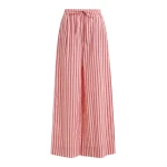 Essentiel Antwerp Pink and red striped cotton wide-leg pants