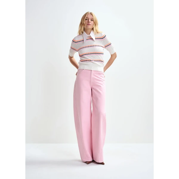 Essentiel Antwerp Pink barrel-leg jeans, view 2