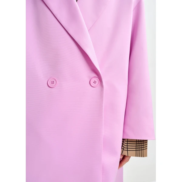 Essentiel Antwerp Pink double-breasted coat, view 6