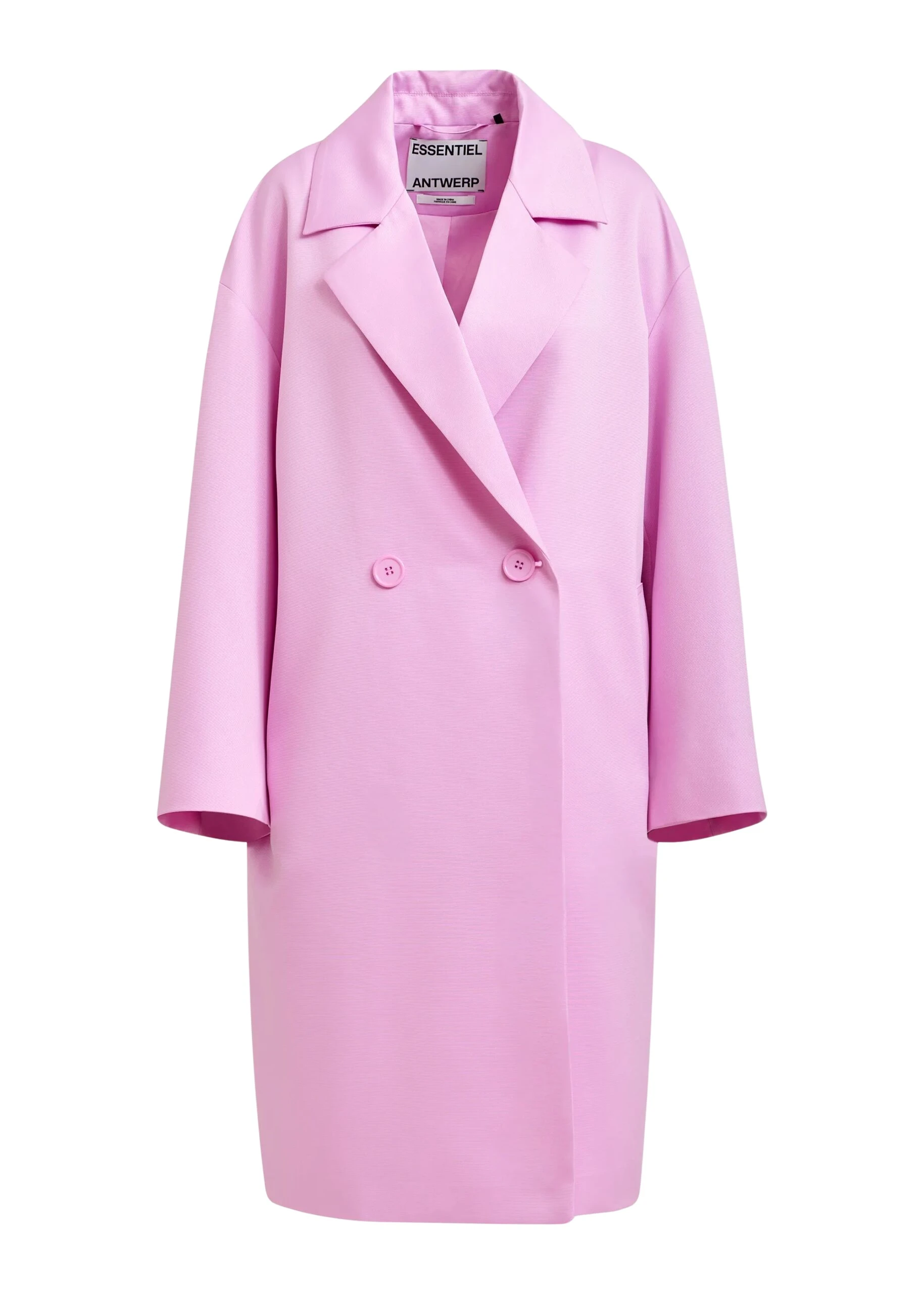 Pink double-breasted coat