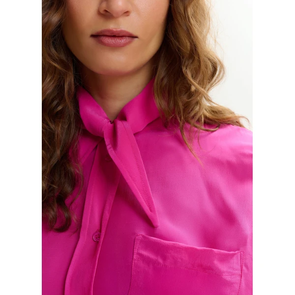 Essentiel Antwerp Pink oversized tie-collar shirt, view 4