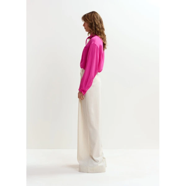 Essentiel Antwerp Pink oversized tie-collar shirt, view 5