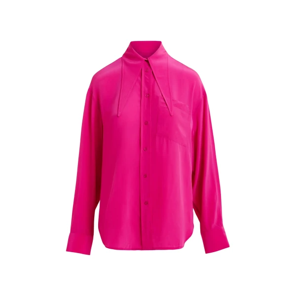 Essentiel Antwerp Pink oversized tie-collar shirt