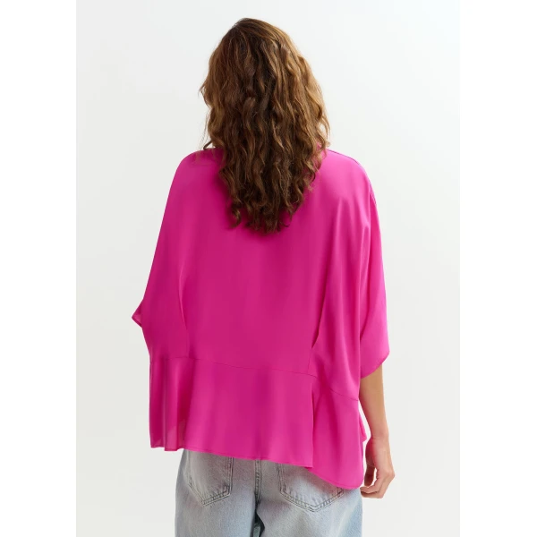 Essentiel Antwerp Pink oversized top with peplum hemline, view 5