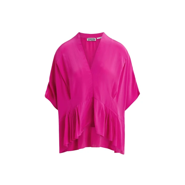 Essentiel Antwerp Pink oversized top with peplum hemline
