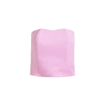Essentiel Antwerp Pink sculpted bustier top with smocked back