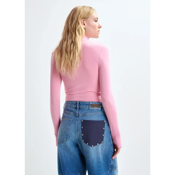 Essentiel Antwerp Pink turtleneck sweater, view 3