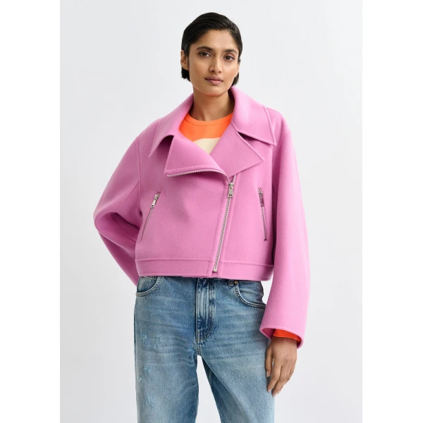 Essentiel Antwerp Pink wool double-faced jacket, view 2