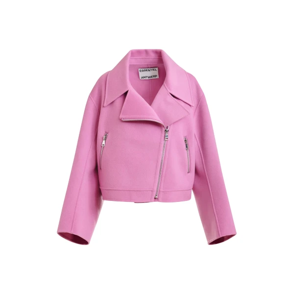 Essentiel Antwerp Pink wool double-faced jacket
