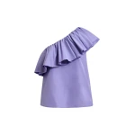 Essentiel Antwerp Purple asymmetric ruffle top
