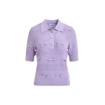 Essentiel Antwerp Purple bow-embellished knit polo