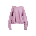 Essentiel Antwerp Purple cropped cotton sweatshirt with wrapback detail Top