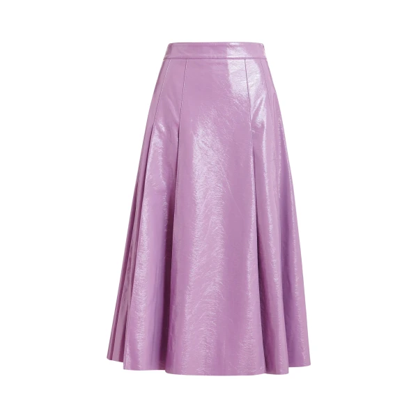 Essentiel Antwerp Purple faux leather midi skirt