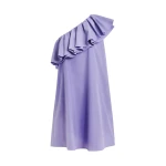 Essentiel Antwerp Purple one-shoulder mini dress with ruffle details