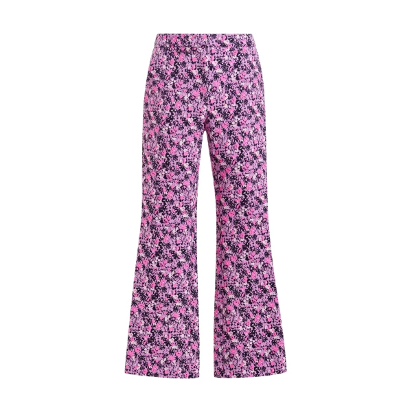 Essentiel Antwerp Purple, pink and black jacquard low-waist flared pants
