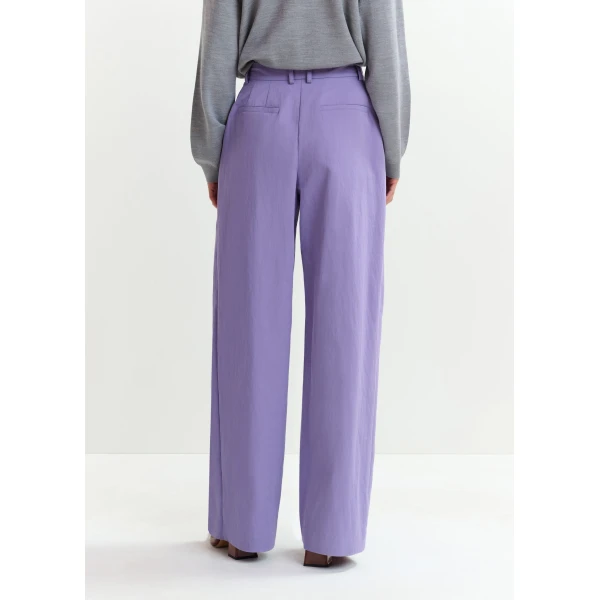 Essentiel Antwerp Purple pleated wide-leg pants, view 5