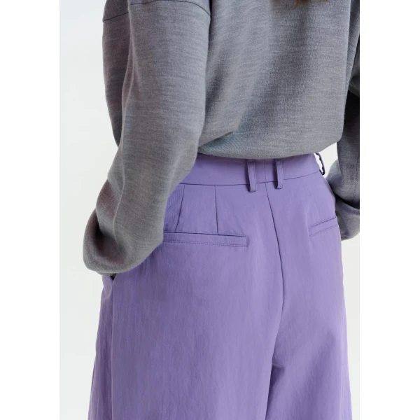Essentiel Antwerp Purple pleated wide-leg pants, view 6