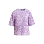 Essentiel Antwerp Purple sequin-embellished top
