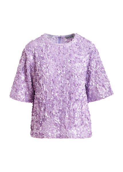 Purple sequin-embellished top