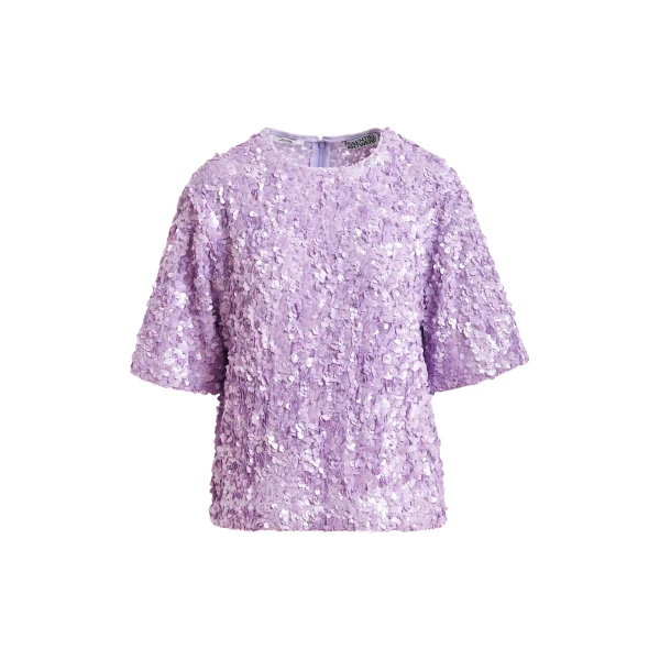 Essentiel Antwerp Purple sequin-embellished top