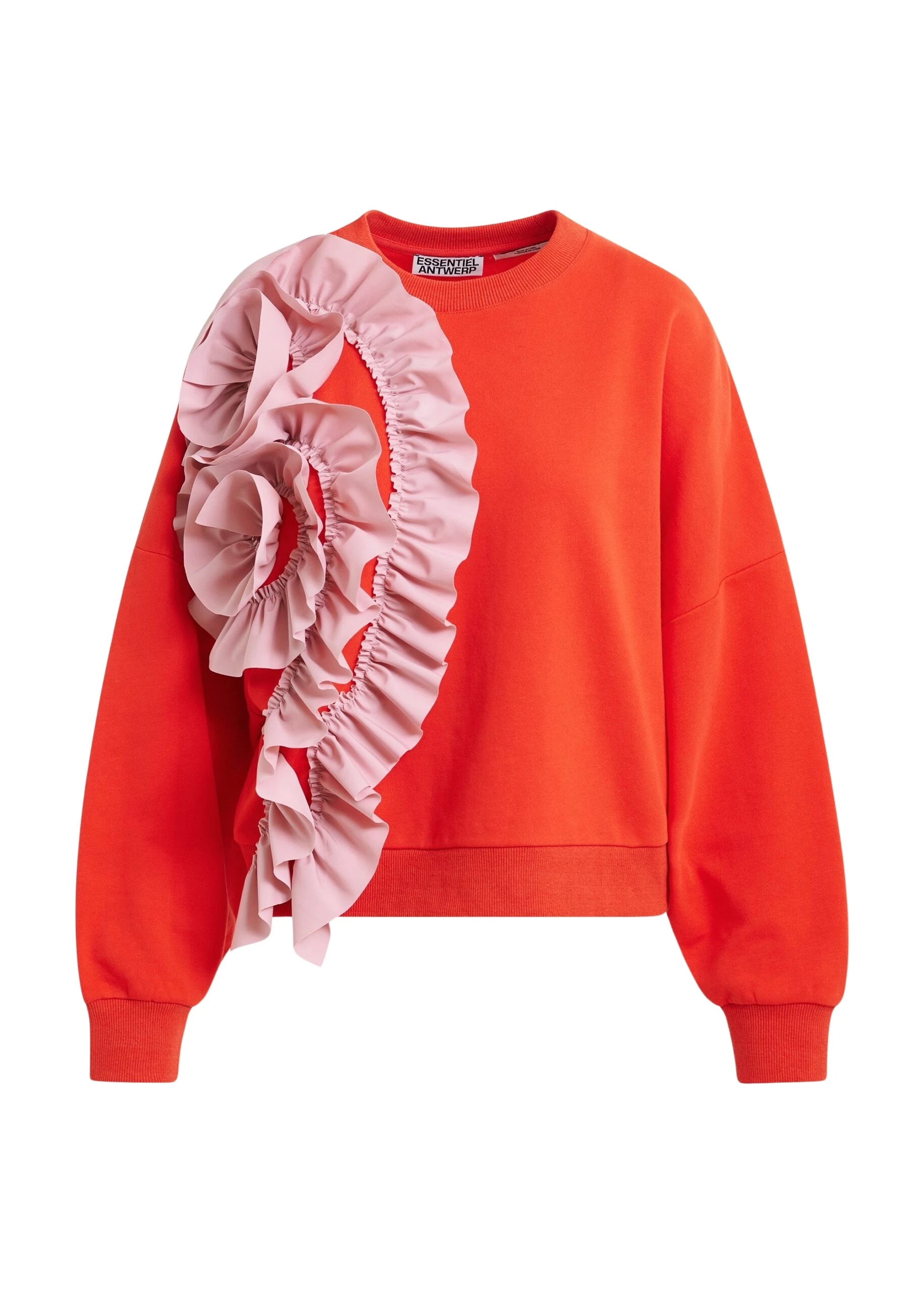 Essentiel-Antwerp-Red-cotton-blend-sweatshirt-with-ruffle-details-scaled88112_nobg Essentiel Antwerp Red cotton-blend sweatshirt with ruffle details Top