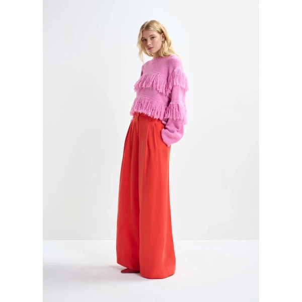 Essentiel Antwerp Red wide-leg pants, view 2