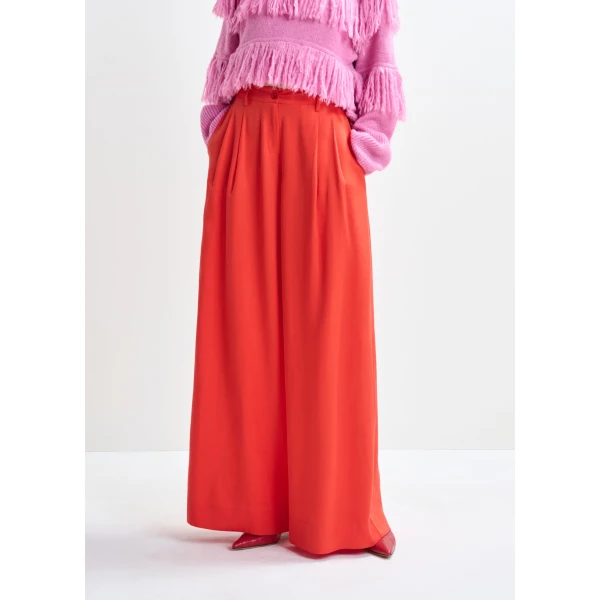 Essentiel Antwerp Red wide-leg pants, view 3