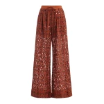 Essentiel Antwerp Rust sequin-embellished wide-leg pants