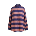 Essentiel Antwerp Vintage pink and purple oversized striped shirt
