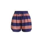 Essentiel Antwerp Vintage pink and purple striped mini sports shorts