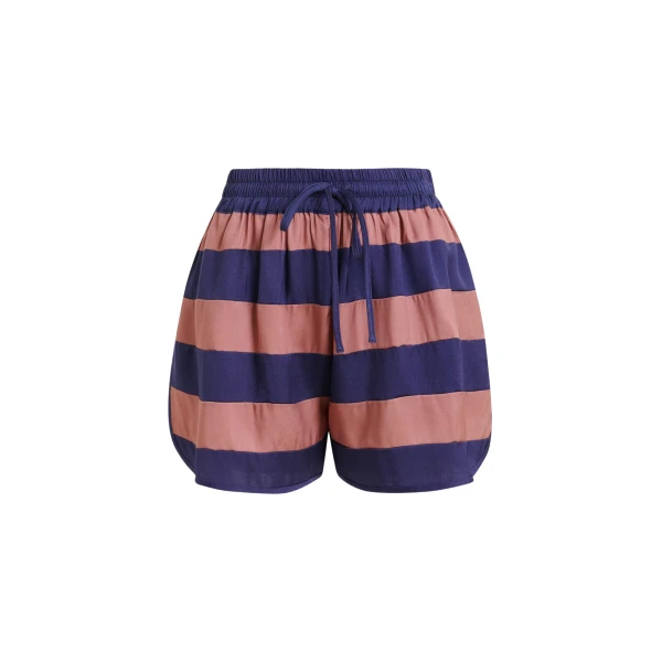 Essentiel Antwerp Vintage pink and purple striped mini sports shorts