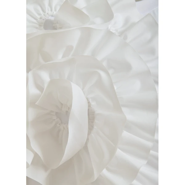 Essentiel Antwerp White cotton T-shirt with oversized floral ruffle detail Top, view 6