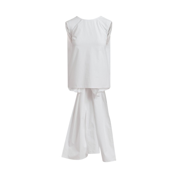 White cotton wrap tie top with low back