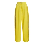 Essentiel Antwerp Yellow high-rise wide-leg jeans with embellished side trims