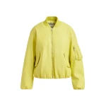 Essentiel Antwerp Yellow oversized cropped bomber jacket