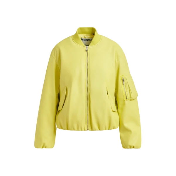 Yellow oversized cropped bomber jacket